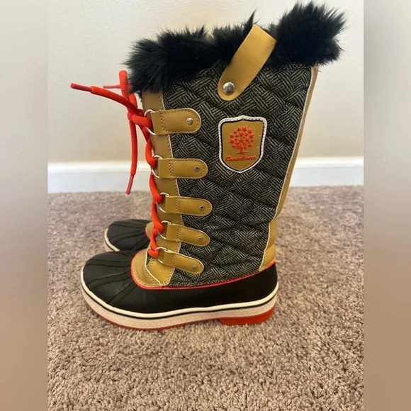 Canadiana Women’s Faux Fur Lace Up Waterproof Winter Snow Boots Size 6 - Picture 4 of 7